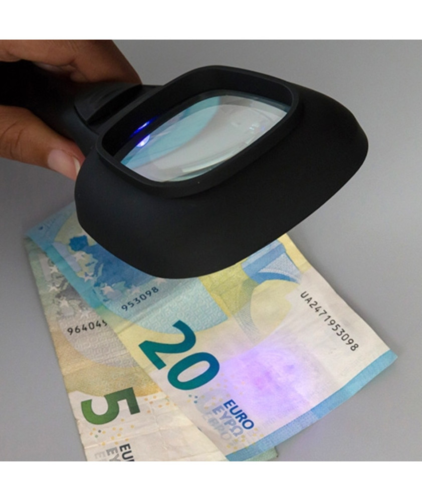 Lupa com Led e ultravioleta Lupa com Led e ultravioleta