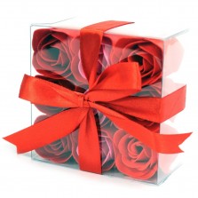 Caixa 9 flores de sabão Rosas Vermelhas