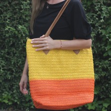 Saco tote laranja - amarelo