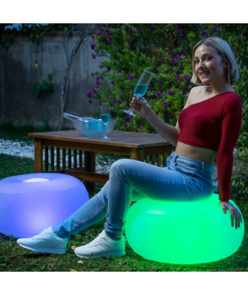 Assento insuflável com led e controlo remoto Assento insuflável com led e controlo remoto