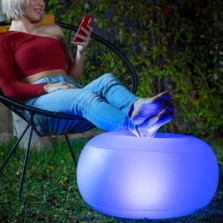 Assento insuflável com led e controlo remoto