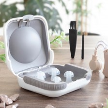 Amplificador de som retroauricular com acessórios