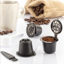 Conjunto de 3 cápsulas café reutilizáveis compatíveis N