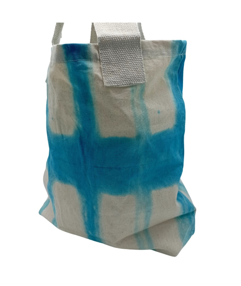 Saco de algodão natural azul celeste Saco de algodão natural azul celeste