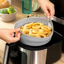 Cesta de silicone dobrável para fritadeira