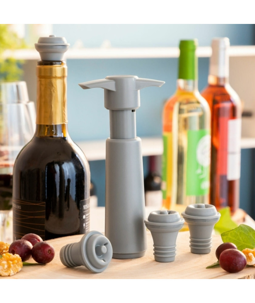Bomba de vácuo e tampas para vinho