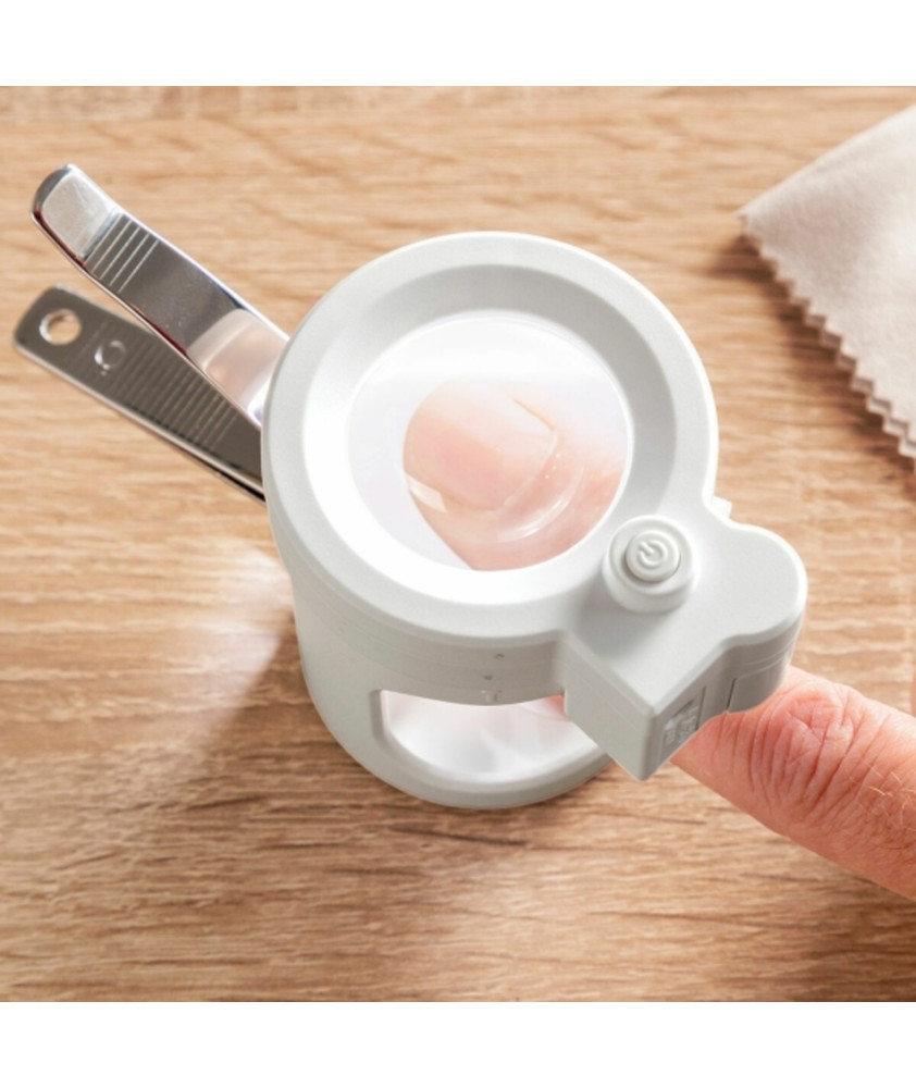 Corta unhas com luz led e lupa